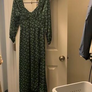 Hollister Green Long Sleeve Bishop Sundress